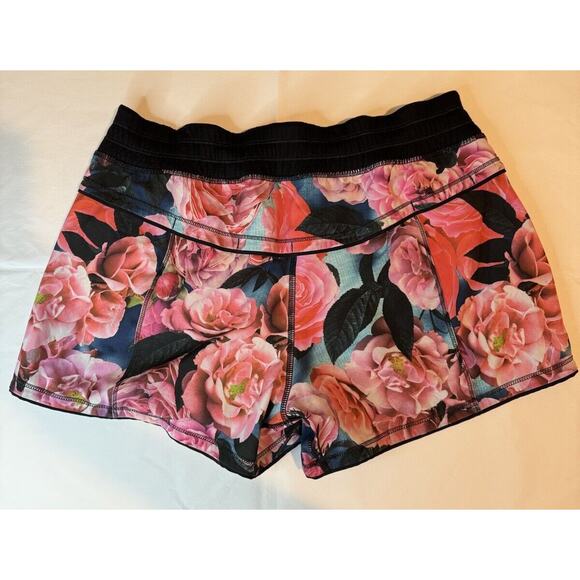 Lululemon Free Range Secret Garden Shorts Womens 8 Floral Pink 4 Way Stretch - Picture 3 of 5